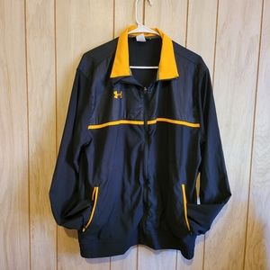 Under Armour Men's Black Lightweight Jacket  Coat Logo - LARGE